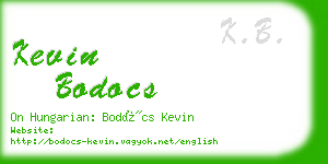 kevin bodocs business card